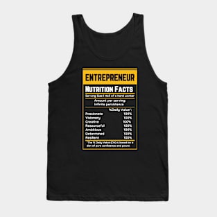 Entrepreneur Nutrition Facts Tank Top